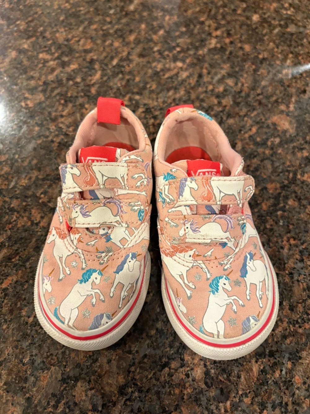 Vans Kids Pink Unicorn Velcro Sneakers